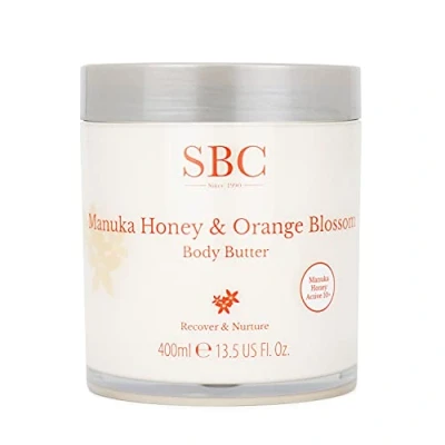 Image of SBC Skincare Manuka Honey &amp; Orange Blossom Body Butter 400ml Shea And Propolis Lotion Moisturising Cream For Dry Sensitive Skin