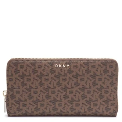 Image of DKNY Women&#039;s Bryant New Zip Arou Bi Fold Wallet, Mocha/Caramel, One Size