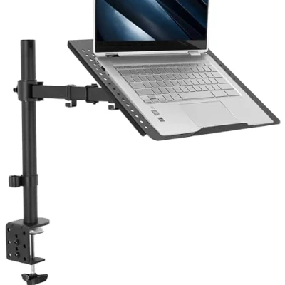 Image of VIVO Single Laptop Notebook Desk Mount Stand Fully Adjustable Extension with C Clamp (STAND V001L)