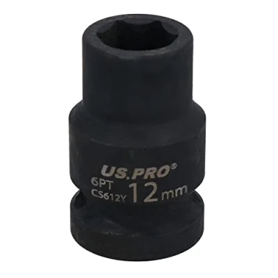 Image of 12mm Metric Shallow Impact Impacted European Style Socket 1/2&quot; Drive 6 Sided
