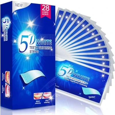 Image of Teeth Whitening Strips, Tooth Kits: 28 Pcs 14 Packs Strips Enamel Safe Non Sensitive, Whitener Kits