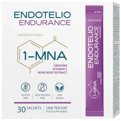 Image of Endotelio 1 MNA, Anti Aging Optimizing NAD+ Biohacking Supplement Powder for Professional and Amateur Athletes Runners, Cyclists, Bodybuilders, with Rhodiola Rosea, Creatine, Vitamin C, 30 Sachets