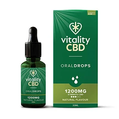 Image of Vitality CBD Oral Drops in hempseed Oil, 1200 mg, Natural, 30ml, NO THC