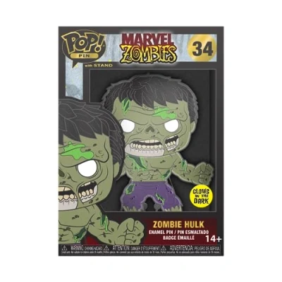 Image of Funko Pop! Large Enamel Pin MARVEL: Zombie Hulk Marvel Zombies Pins Cute Collectable Novelty Brooch for Backpacks &amp; Bags Gift Idea Official Merchandise