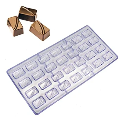 Image of DUBENS Rectangle Polycarbonate PC Chocolate Mould DIY 3D Lollipop Fondant Candy Cake Moulds Kitchen Baking Pastry Tools