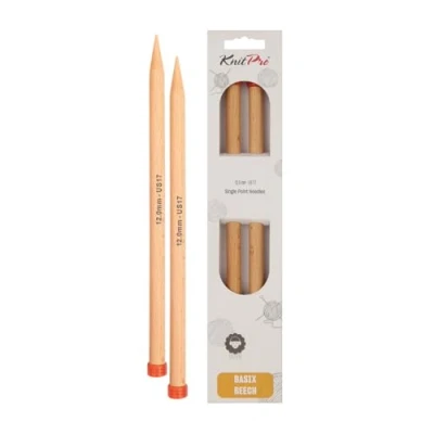 Image of KnitPro Basix Birch single point. needles 25cm 12.0mm 3pcs