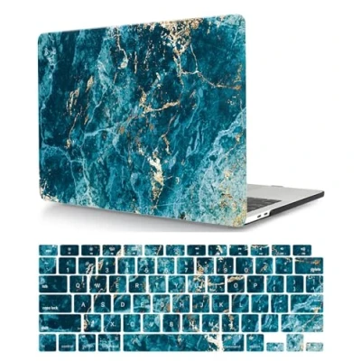 Image of Laptop Hard Shell Case Compatible with MacBook Pro 14 inch 2021/2023 Release Model M1 M2 M3 A2442 A2779 A2918 A2992 Pro/Max Chip, Plastic Cover &amp; Keyboard Cover, Blue Marble