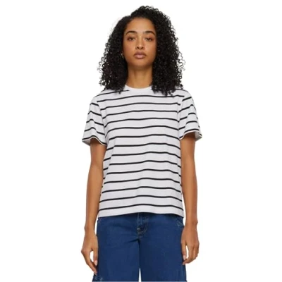 Image of Urban Classics Striped BOXY Print Tshirt, Women&#039;s, Size: Large, Black white