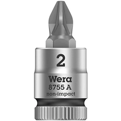 Image of Wera Zyklop Pozidriv Socket with 1/4 Inch Screw Drive black, 05003354001