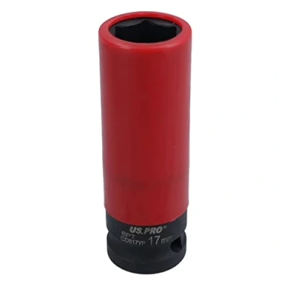 Image of 17mm Double Deep Impact Metric Alloy Wheel Nut Socket Thin Walled 1/2in Drive