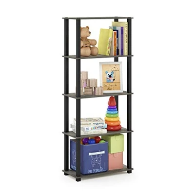 Image of Furinno Toolless Shelves, Wood, French Oak Grey/Black, one size