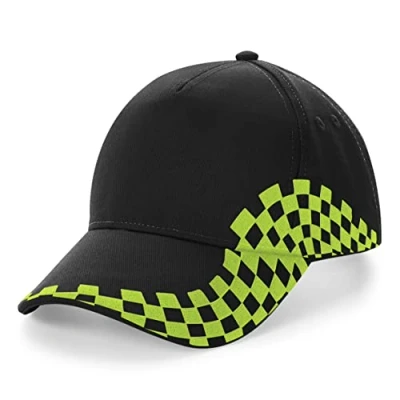 Image of Beechfield B159 Grand Prix Cap Black/Lime Green