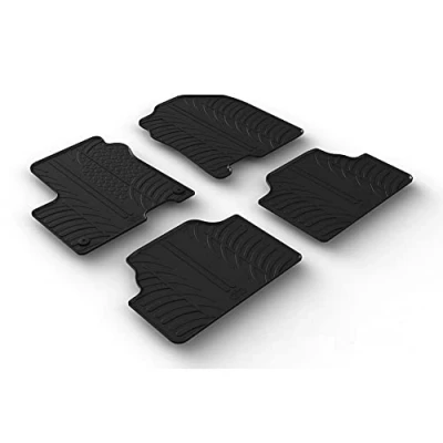 Image of Gledring 0418 set of rubber mats suitable for Hyundai Kona EV 4/2018 (T profile 4 pieces + mounting clips)