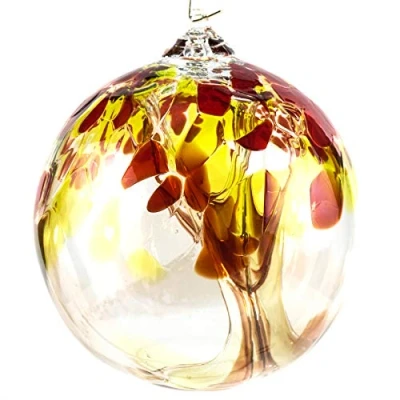 Image of Milford Collection Tree of Life Small Glass Globe Peridot