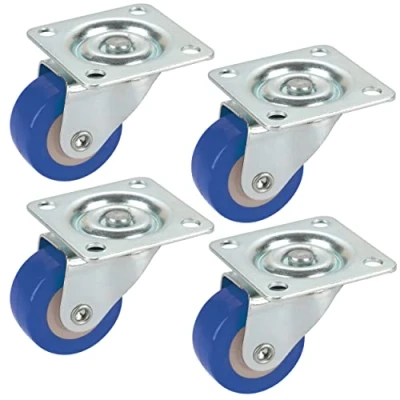 Image of Dörner + Helmer 450126 Set (4X Swivel Castor Screws) 30 x 14 mm Polyurethane Blue Load Capacity 20 kg per Roll Multicoloured