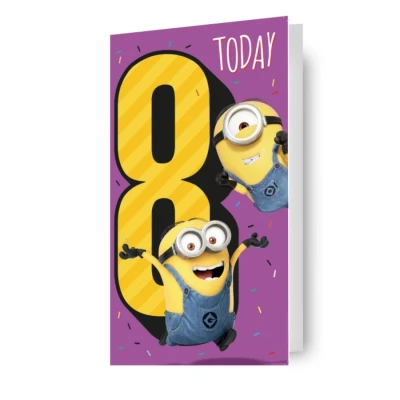 Image of Despicable Me 8th Birthday Card, Childrens Card For Celebration, Kids, Officially Licensed