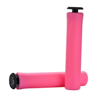 Image of Bike Handlebar Grips, Single Lock on Bicycle Handle Bar (Pink)
