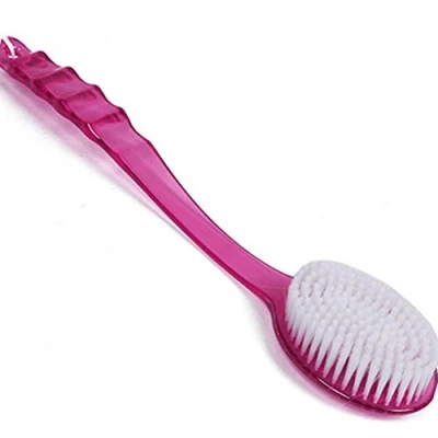 Image of ZHOUBA Long Handled Body Bath Shower Back Brush Scrubber Massager Skin Cleaning Tool (Rose Red)