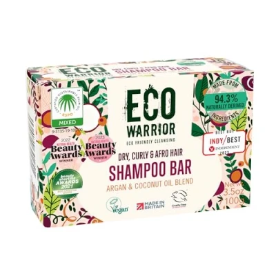 Image of Eco Warrior Dry Hair Shampoo Bar Vegan, Cruelty Free, No SLS or Parabens, Deeply Nourishing Argan &amp; Coconut Oil, Marshmallow Extract For Soft Hair, Little Soap Company, 100g