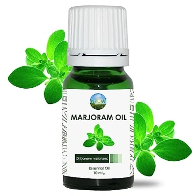 Image of NPOW Marjoram Essential Oil 100% Pure Therapeutic Grade Oils for Diffuser, Humidifier, Aromatherapy Oil, Skin, Massage Blends, Sleep &amp; Relaxation Sweet, Minty Scent 10ml
