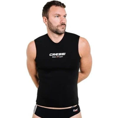 Image of Cressi Base Layer Man 2.5mm Diving Undersuit Jacket Neoprene 2.5mm, Black, for Mens