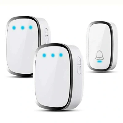 Image of Feidak Wireless Doorbell with 2 Receivers, Waterproof Door Bell, Wall Plug in Cordless Chime, 300m/1000ft Range, 36 Melodies to Choose, 4 Level Volume, White
