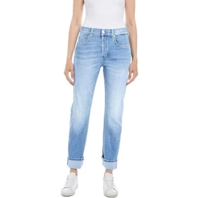 Image of REPLAY Women&#039;s WB461 Maijke Straight Indigo Stretch Jeans, Light Blue 010 1, 29W / 30L
