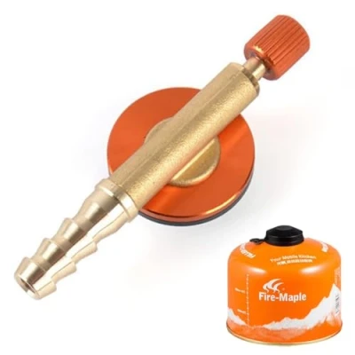 Image of Camping Nozzle Bottle Convert Adapter Connector Stove for Gas Butane Canister to Screw Cartridge Canisters （Long Tube)
