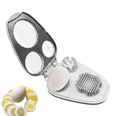 Image of PIGMANA Egg Cutter Slicer for Hard Boiled Eggs,Egg Strawberry Slicer, 3 in 1 Multipurpose Stainless Steel Dicer Soft Fruit Mushroom