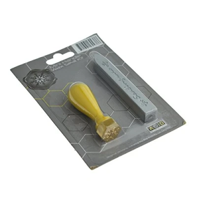 Image of Deluxe Wax Stamp Kit, SNOWFLAKE Winter Christmas Snow Design Hexagonal Seal and Stick XWSH013
