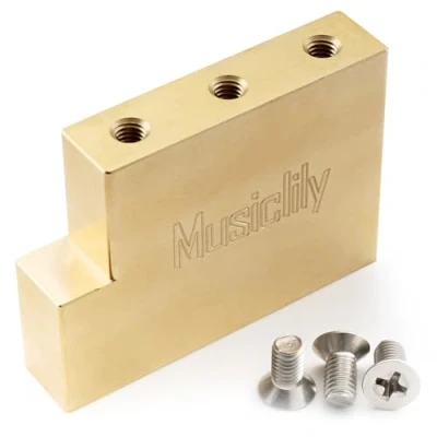 Image of Musiclily Ultra 42mm Full Solid Brass L Shaped Tremolo Block for Electric Guitar Floyd Rose Locking Bridge