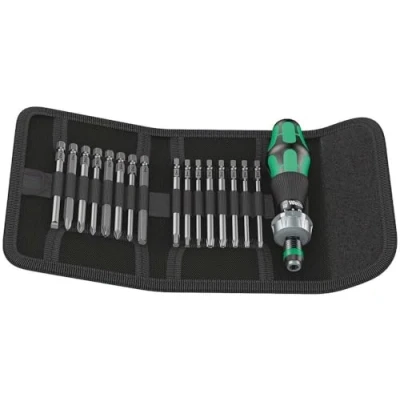 Image of Wera Kraftform Kompakt 60 Ratchet screwdriver &amp; Bit Set, 17pc, 05051040001