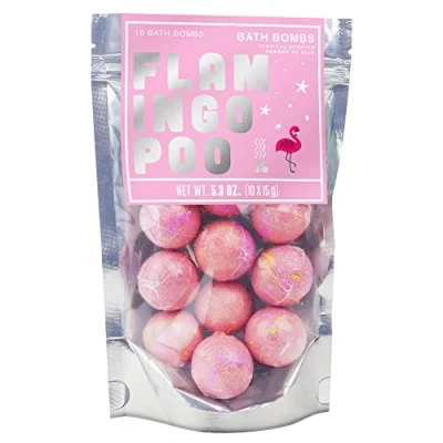 Image of Gift Republic Pack of 10 Tropical Scented Bath BombsFlamingo Poo BombChristmas/Birthday/Secret Santa Idea