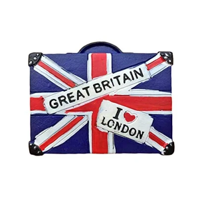 Image of 3D Suitcase England UK Refrigerator Fridge Magnet Tourist Souvenirs Handmade Resin Craft Magnetic Stickers Home Kitchen Decoration Travel Gift