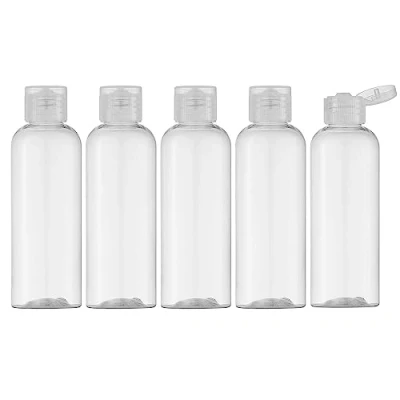 Image of Toureal 100ml Travel Bottle for Toiletries (5 Pcs), Plastic Bottles with Lids, Empty Liquid Container (Transparent Cover)