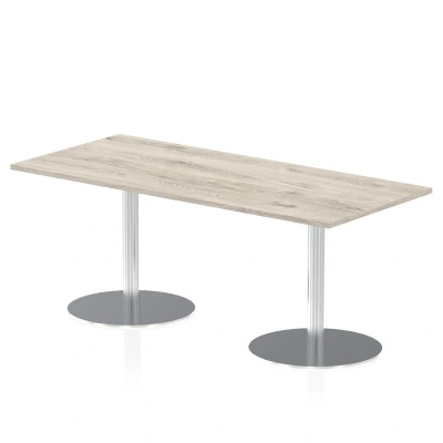 Image of Italia 1800x800mm Poseur Rectangular Table Grey Oak Top 725mm High Leg