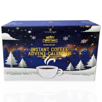 Image of Coffee Advent Calendar 2023 Selection of 24 Premium Flavoured Mix Christmas Presents for Men and Women Gifts (Instant Coffee)