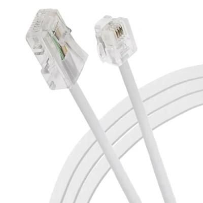 Image of Maplin RJ11 Connector to RJ45 Plug Telephone Cable, 1m White