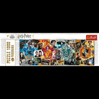 Image of Trefl Harry Potter Houses of Hogwarts Panorama 1000 Piece Jigsaw Puzzles for Adults &amp; Children Aged 12+ Wizarding World Panoramic Wide Puzzle