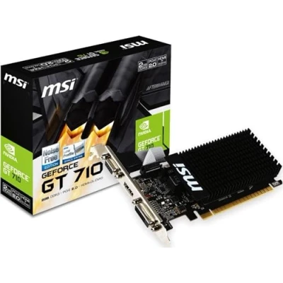 Image of MSI GeForce GT 710 2GD3H LP Graphics Card &#039;2GB DDR3, 954MHz, Low Profile, Consumption, VGA, DVI D, HDMI, HTPC, Silent Passive Fanless Cooling System&#039;