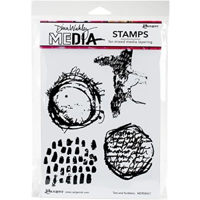Image of Ranger Dina Wakley Media Cling Stamps, Multi Colour, 25.4 x 17.78 0.76 cm