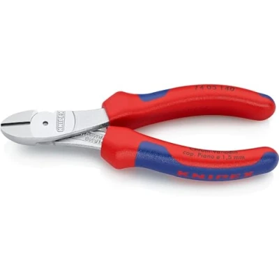 Image of Knipex High Leverage Diagonal Cutter chrome plated, with multi component grips 140 mm 74 05