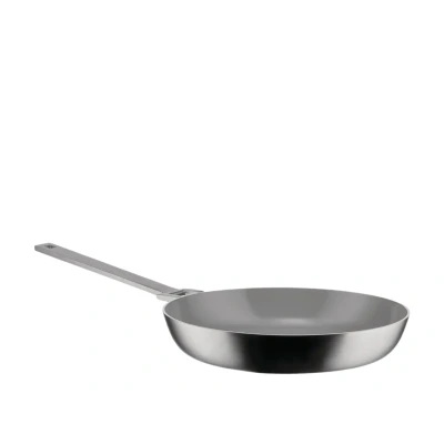 Image of Alessi Convivio DC110/24 Design Frying Pan in Multiply, Suitable for Induction, 8/10 Stainless Steel with PVD and Magnetic Bottom, Ceramic Non Stick Interior, Mat