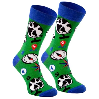 Image of Rainbow Socks Men Women Funny School Gift 1 Pair Geography Size 4 7