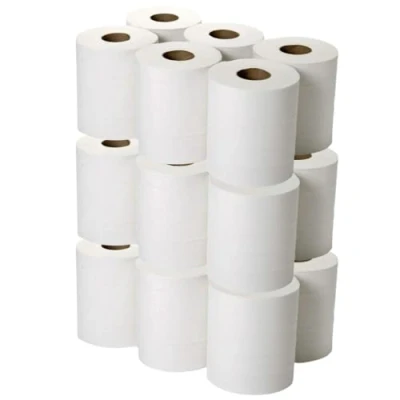 Image of Strike White Centre Feed Rolls Embossed 2ply Wiper Paper Towel 50M p/Rolls 6 Per Pack Family Disposable Kitchen Cleaning Household (24 Rolls) (18