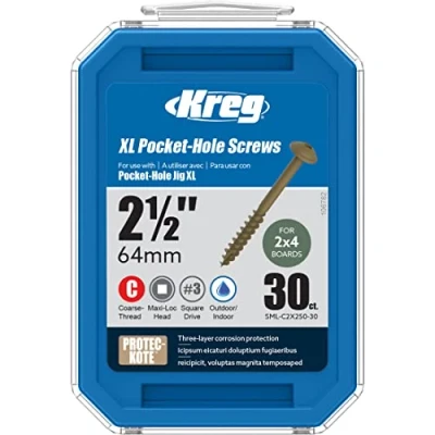 Image of Kreg Tool Company Sml C2X250 30 Hd Pocket Hole Screws Ct