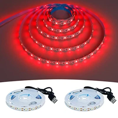 Image of GOMING 5V USB LED Strip Light Red Powered 4M (2pcs x 6.6ft) 240LEDs Flexible SMD2835 No Waterproof IP20 Tape Lights