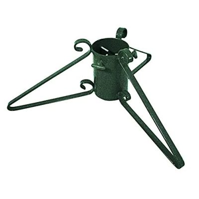 Image of Christmas Tree Stand 4&quot; Base Metal Solid Steel Plastic Coated (Green Glitter)