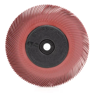 Image of Scotch Brite Radial Bristle Brush BB ZB, 152 mm x 12.7 25.4 mm, P220, Red, Type C, With adapter
