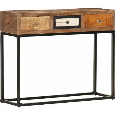 Image of vidaXL Console Table Gold 90x30x75 cm Solid Reclaimed Wood